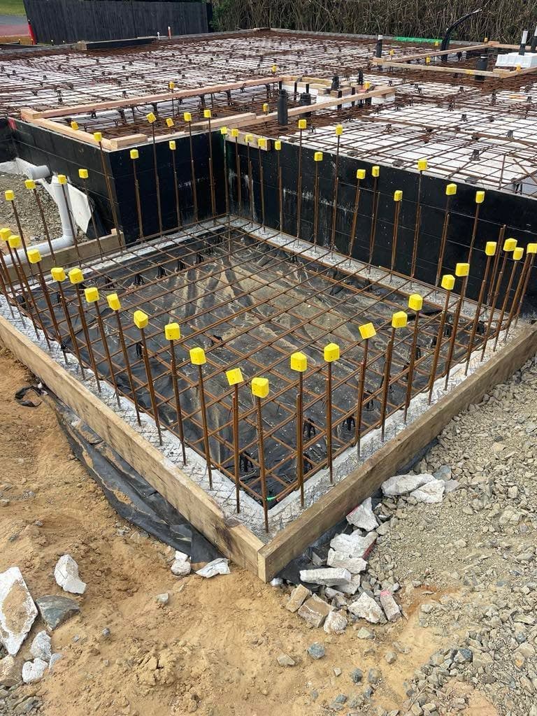 Reinforced steel and formwork ready for a concrete pour